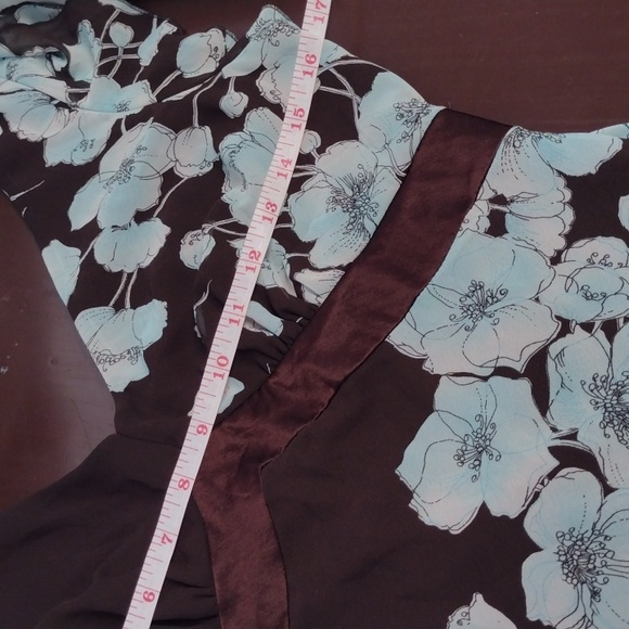 Studio Y Y2K Floral V-Neck Dress in Brown and Blue size 7/8 - Picture 11 of 16